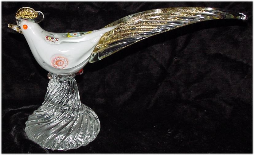 selling this vintage murano glass long tailed pheasant it is